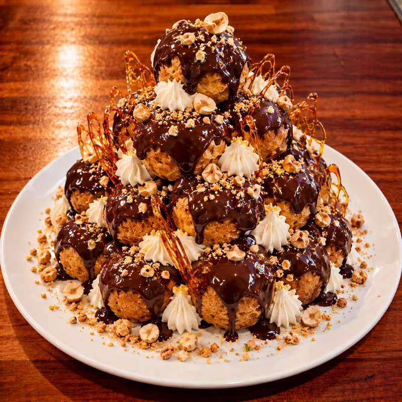 Pièce montée profiteroles au chocolat